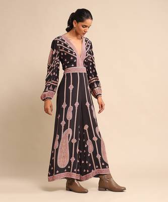 RITU KUMAR Black printed crepe jumpsuit 3