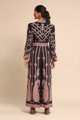 RITU KUMAR Black printed crepe jumpsuit