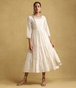 RITU KUMAR Off white embroidered dress