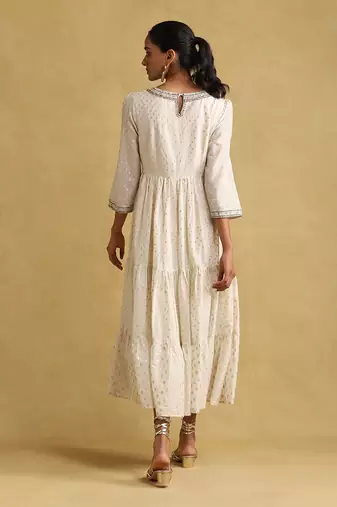 RITU KUMAR Off white embroidered dress