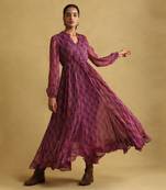 RITU KUMAR Purple printed long dress