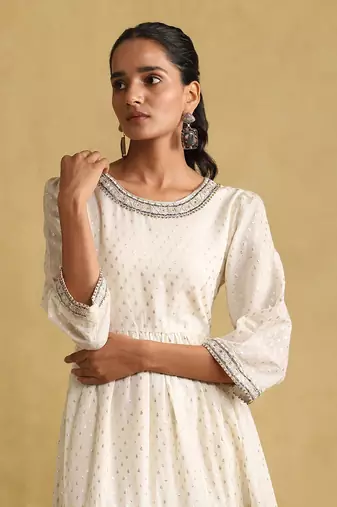 RITU KUMAR Off white embroidered dress