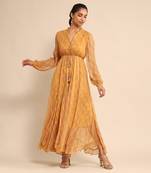 RITU KUMAR Yellow printed long dress