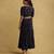 RITU KUMAR Navy blue embroidered viscose silk dress