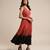 RITU KUMAR Rust ombre viscose silk dress