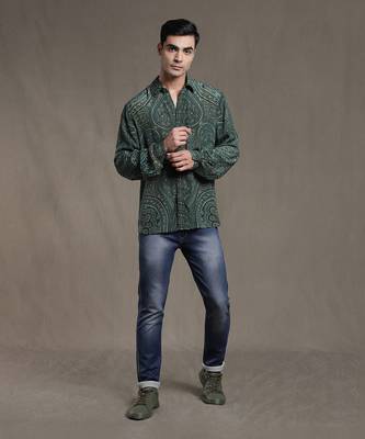 Green paisley print shirt by RITU KUMAR 1