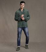 Green paisley print shirt by RITU KUMAR