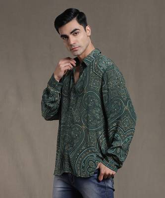 Green paisley print shirt by RITU KUMAR 2