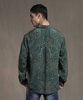 Green paisley print shirt by RITU KUMAR 4