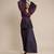 Purple ombre viscose silk ensemble sharara set