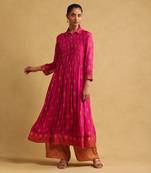 RITU KUMAR Pink & orange floral chinon kurta