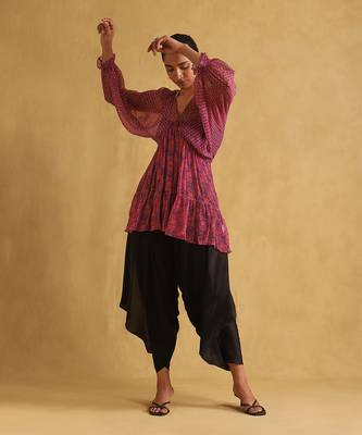 RITU KUMAR Purple printed kurti 1