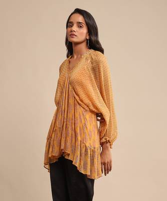 RITU KUMAR Yellow printed kurti 2