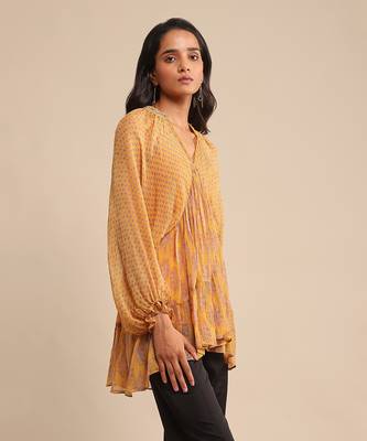RITU KUMAR Yellow printed kurti 3