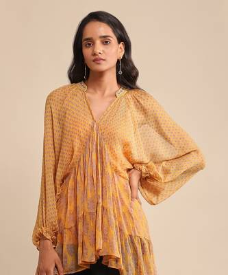 RITU KUMAR Yellow printed kurti 5