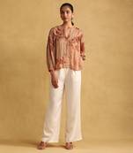 RITU KUMAR Rust micro print kurti