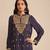 RITU KUMAR Navy blue embroidered viscose silk kurti