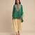 Green embroidered viscose silk kurti