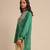 Green embroidered viscose silk kurti