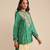 Green embroidered viscose silk kurti
