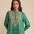 Green embroidered viscose silk kurti