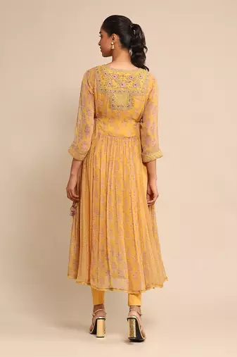 RITU KUMAR Yellow embroidered kurta set