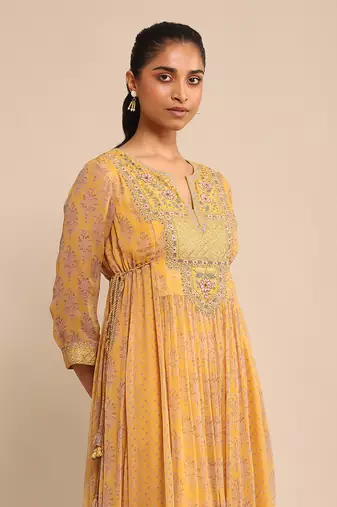 RITU KUMAR Yellow embroidered kurta set