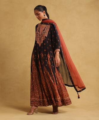 RITU KUMAR Black printed kurta set 2