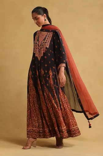RITU KUMAR Black printed kurta set