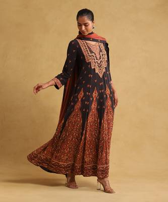 RITU KUMAR Black printed kurta set 3