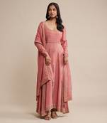 RITU KUMAR Pink printed crepe anarkali kurta set