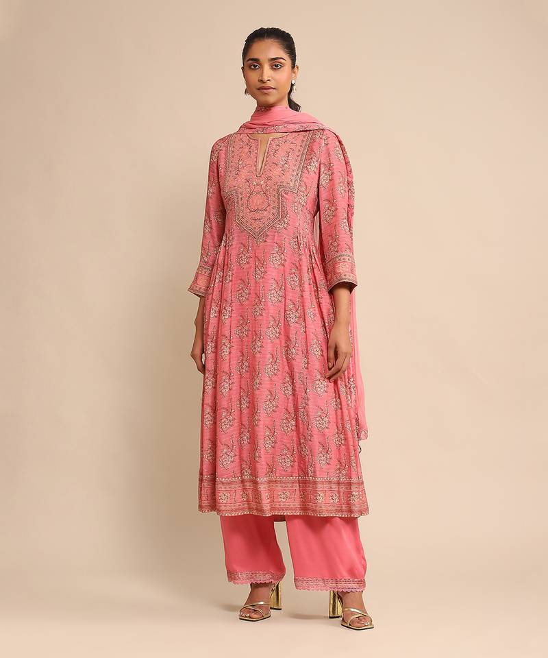 RITU KUMAR Pink printed kurta set