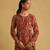 RITU KUMAR Wine botanical print chanderi kurta set