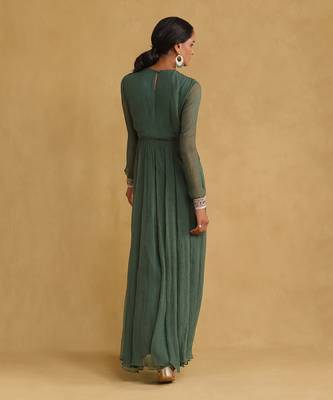 RITU KUMAR Green anarkali chiffon kurta set 4