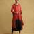 Rust ombre viscose silk kurta set