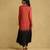 Rust ombre viscose silk kurta set