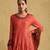 Rust ombre viscose silk kurta set