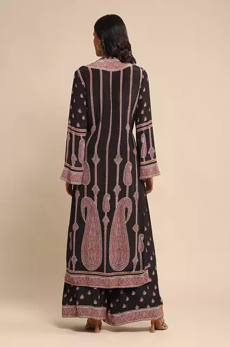 RITU KUMAR Black printed crepe kurta set