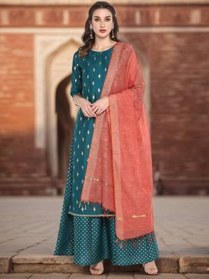Green printed silk salwar 6