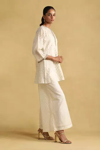RITU KUMAR Off white embroidered ensemble kurti set