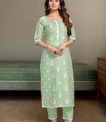 Style Samsara Block Printed cotton blend kurta pant set