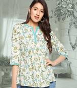 White printed cotton tunics