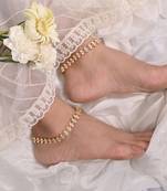 Gold kundan anklets