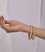 Grey mother of pearl bangles