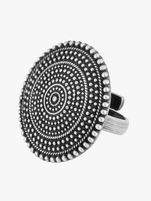Silver-toned oxidized adjustable ring 5