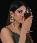 Multicolour jadau kundan danglers