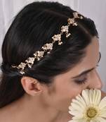 White pearl and kundan headgear
