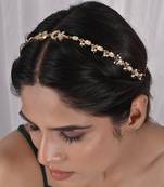White kundan headgear
