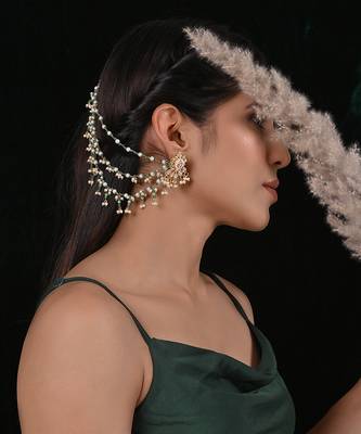 Multicolour jadau kundan extension earrings 1