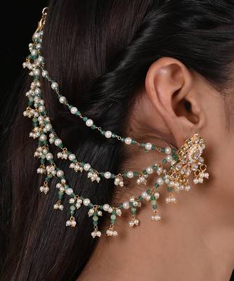 Multicolour jadau kundan extension earrings 2
